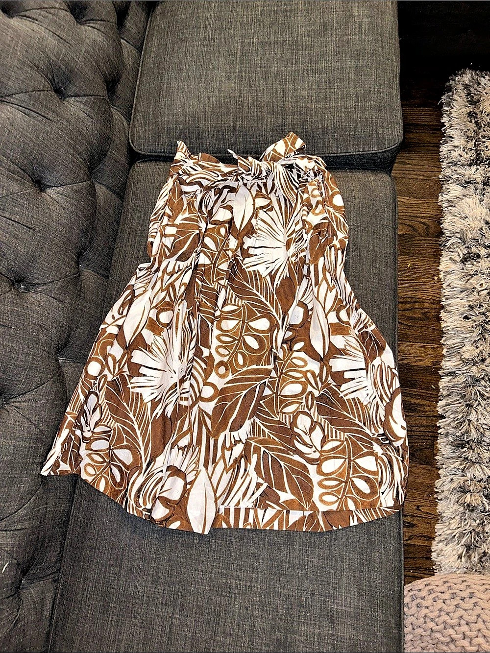 Talbots Floral Skirt Brown & White Size 12P
